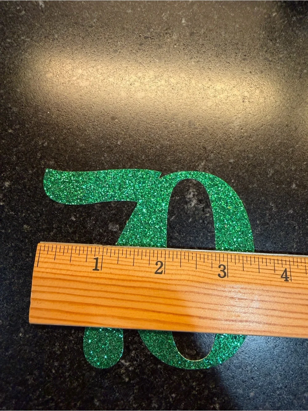 Green Glitter Number 70 Craft Cutouts - Set of 8